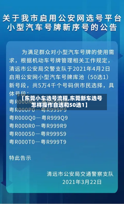 【东莞小车选号流程,东莞新车选号怎样操作自选和50选1】-第3张图片