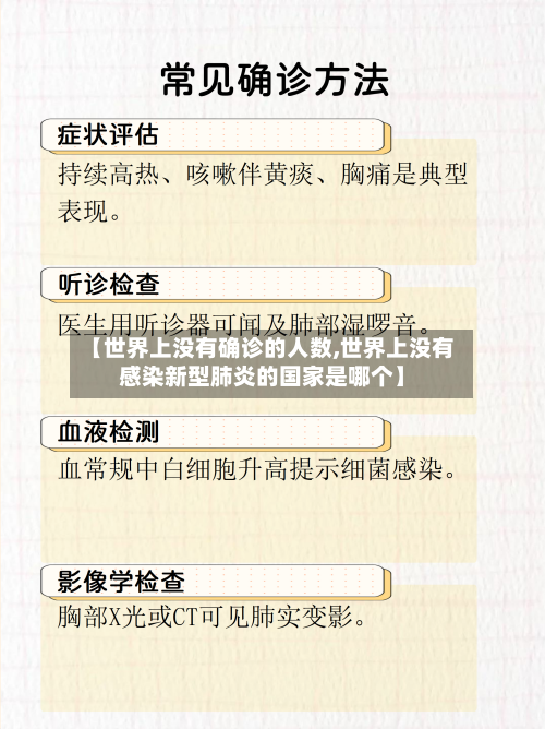 【世界上没有确诊的人数,世界上没有感染新型肺炎的国家是哪个】