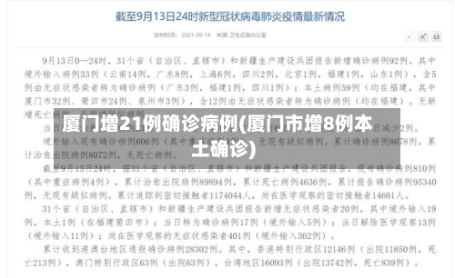 厦门增21例确诊病例(厦门市增8例本土确诊)