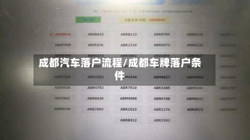 成都汽车落户流程/成都车牌落户条件